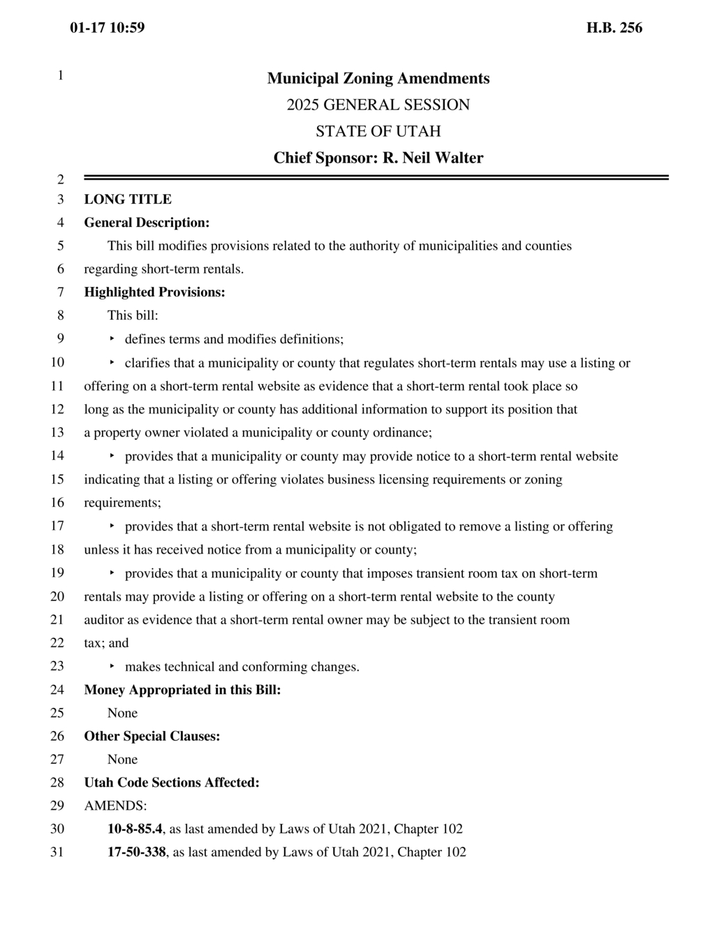 Utah legislature passes H.B. 256 regulating short-term rental listings on websites
