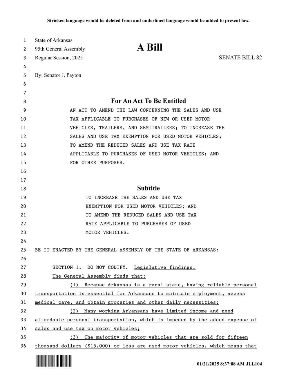 Arkansas amends motor vehicle sales tax to ease burden on low-income residents