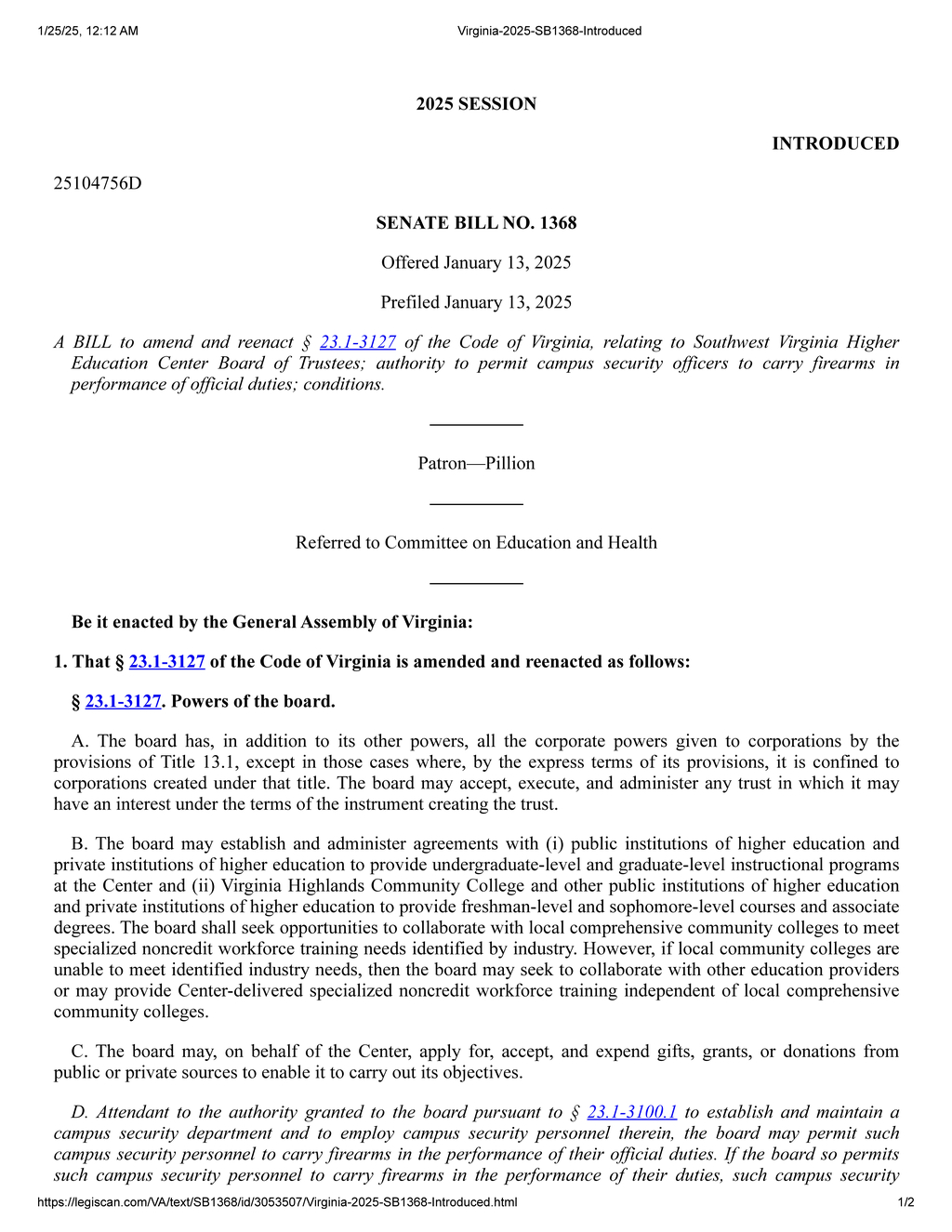 Virginia enacts regulations for training and registration of armed security officers