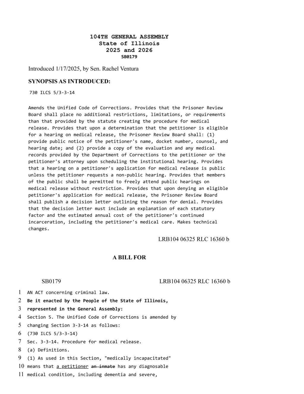 Prisoner Review Board considers compassionate release for inmates with terminal illnesses