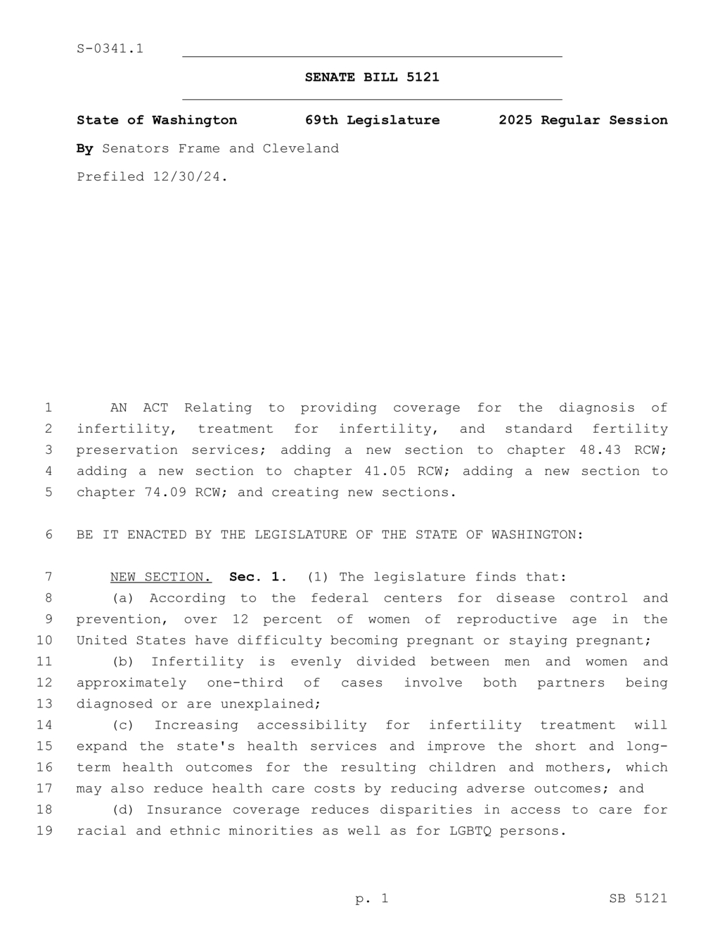 Washington legislature mandates fertility treatment and preservation coverage starting in 2026
