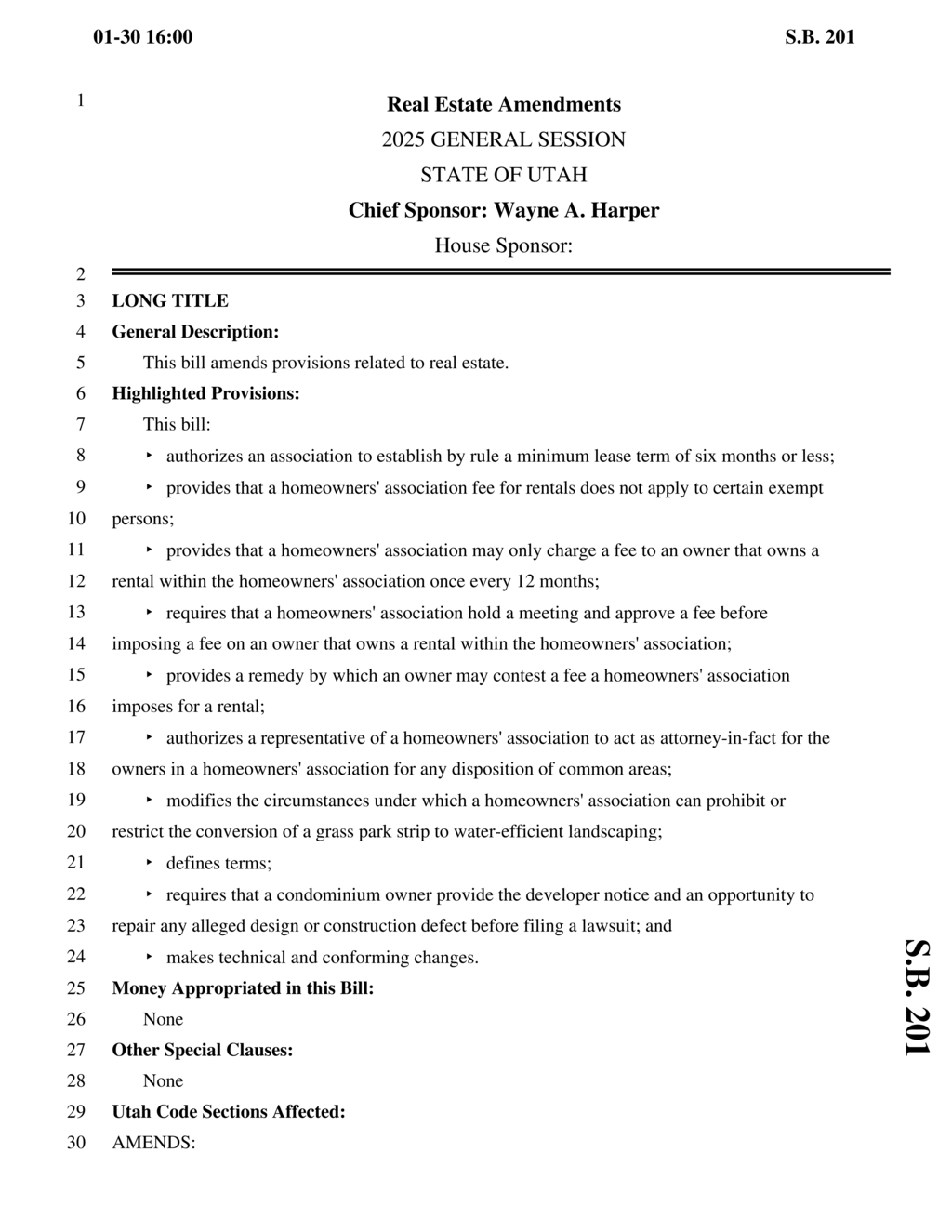 Utah Legislature proposes significant amendments to homeowners association rules