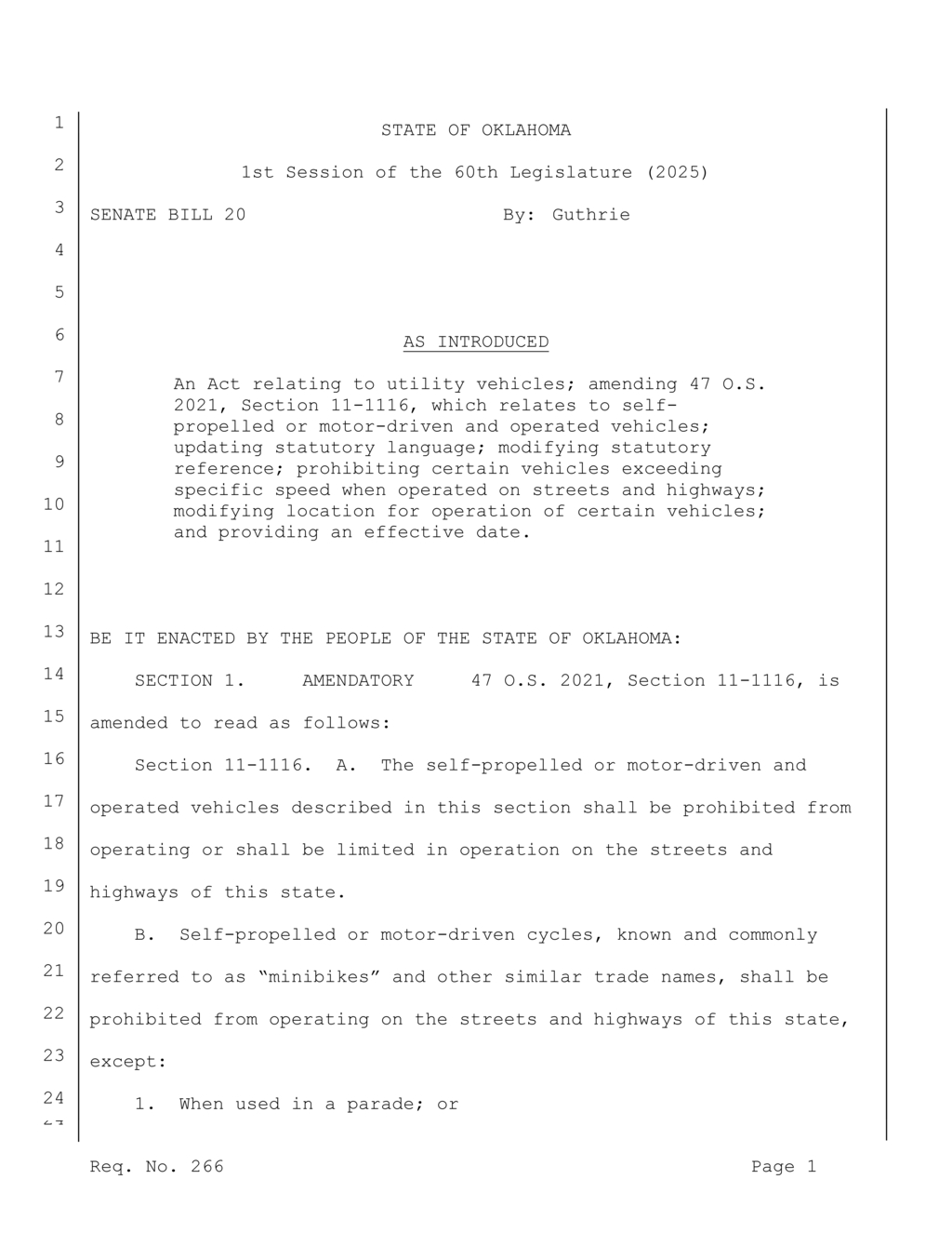 State approves street-legal utility vehicle regulations for highways