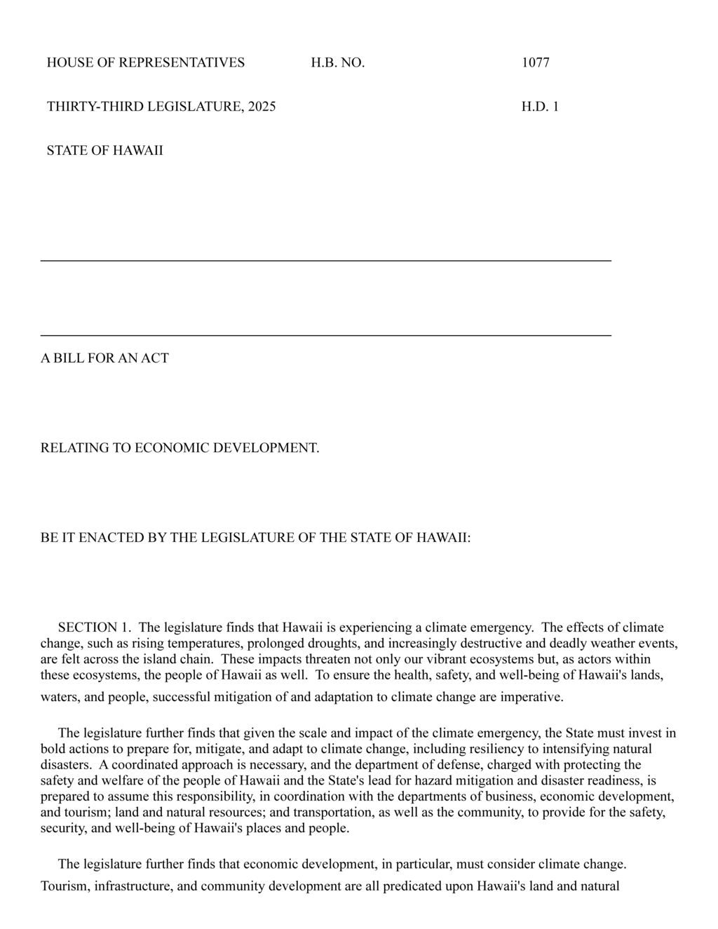 Hawaii allocates funds for climate change projects and economic resiliency initiatives