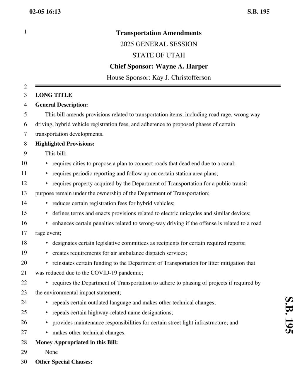 Utah allocates $3M for public transit innovation grants under S.B. 195