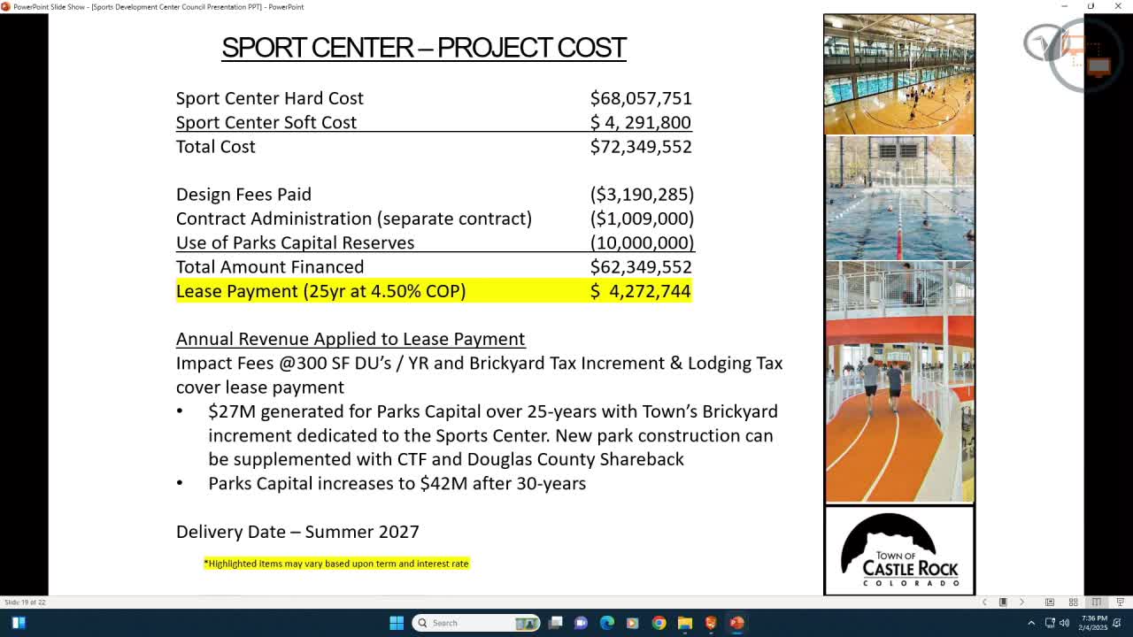 Castle Rock unveils $27M funding plan for new sports development center