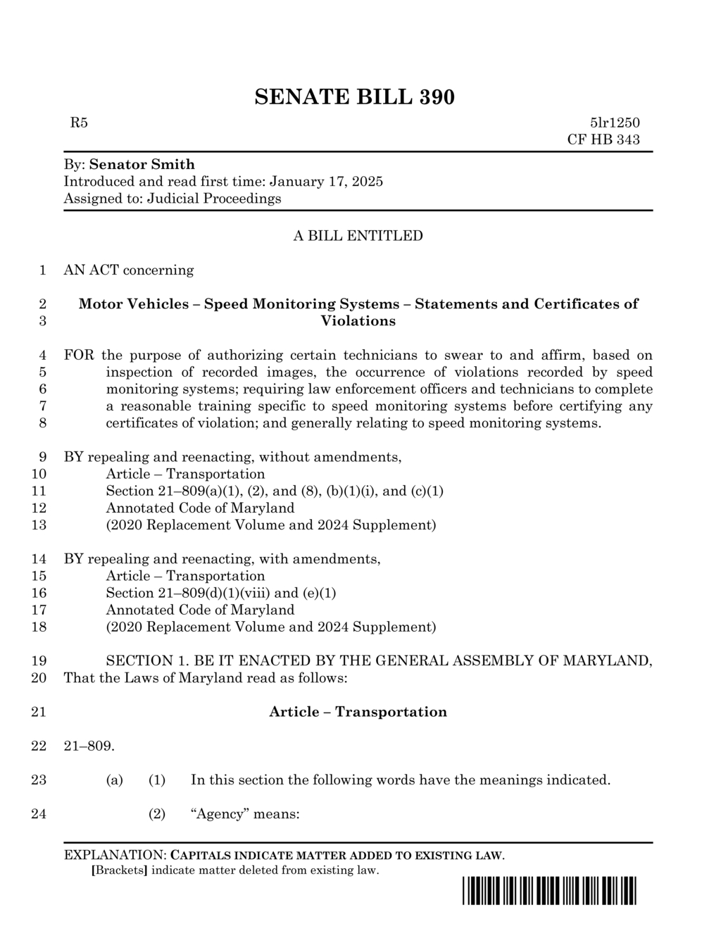 Maryland Senate bill authorizes speed monitoring systems for local law enforcement agencies