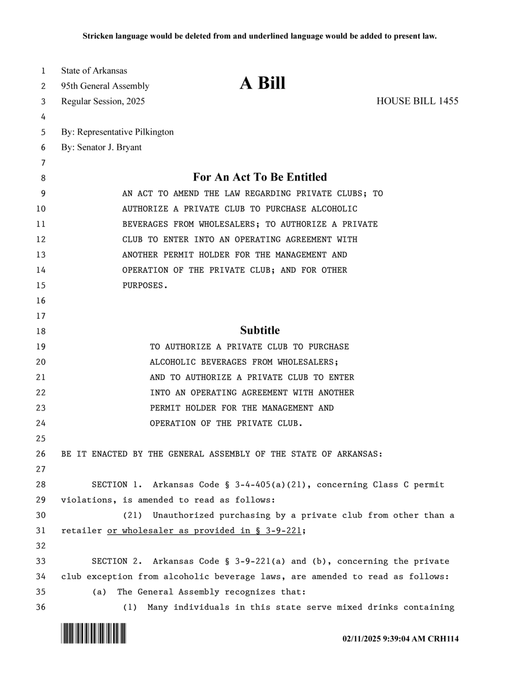Arkansas Enacts New Alcohol Laws for Private Clubs Hosting Tournaments