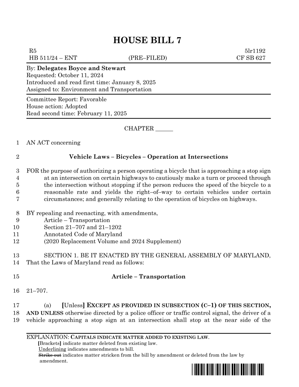 Maryland lawmakers amend bicycle laws for intersection operations