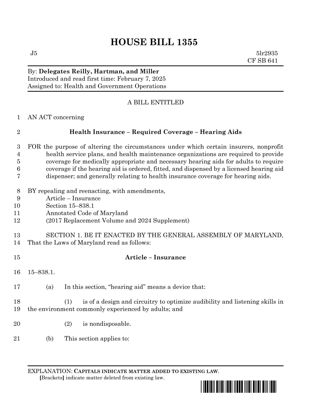 Maryland General Assembly introduces bill for mandatory hearing aid coverage