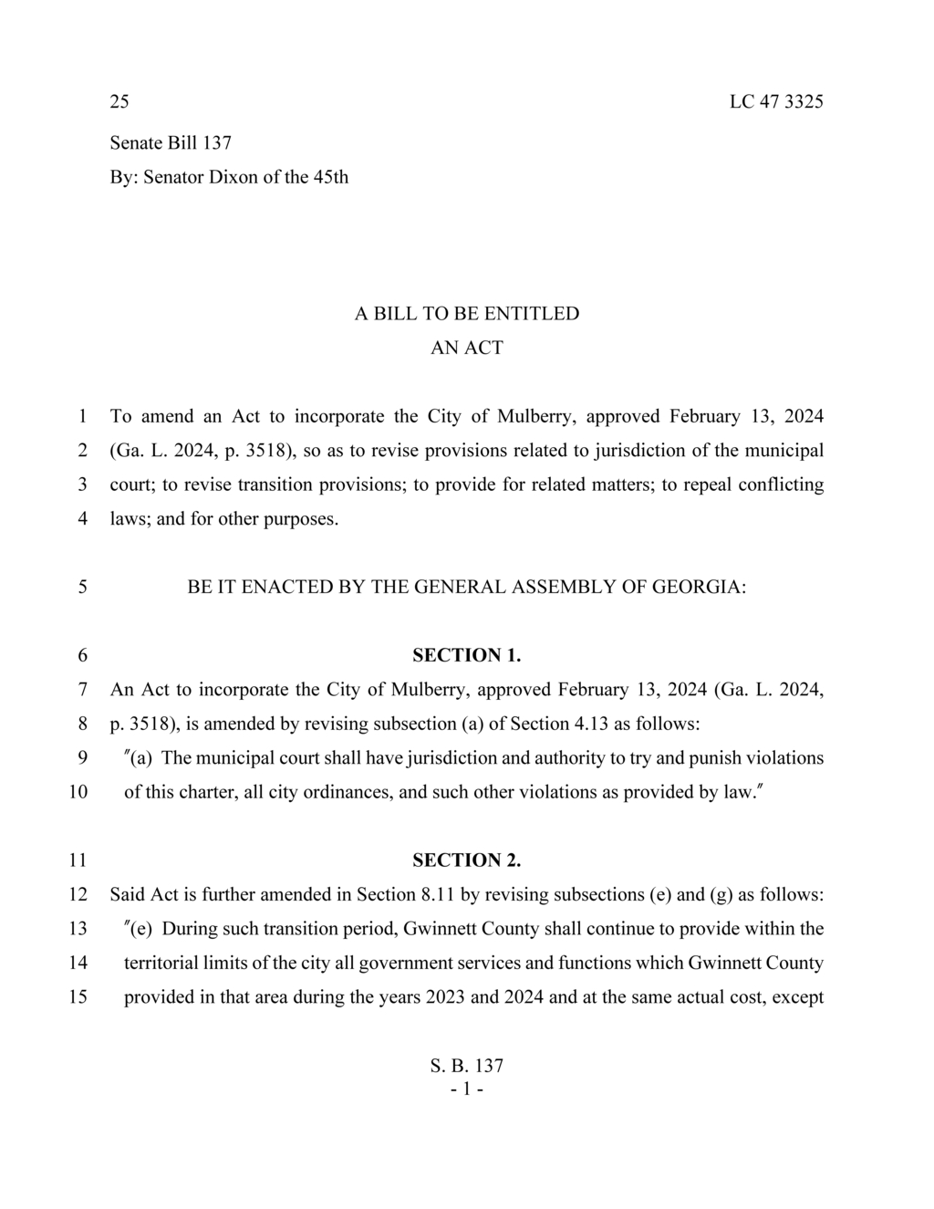 City of Mulberry transitions zoning authority from Gwinnett County