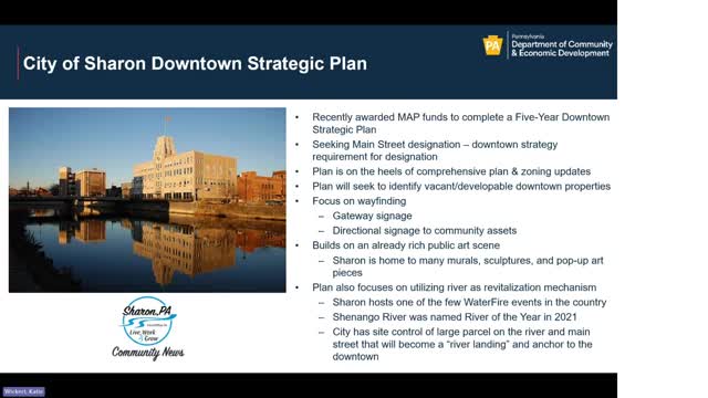 Sharon plans downtown revitalization with MAP funds amid post-industrial challenges