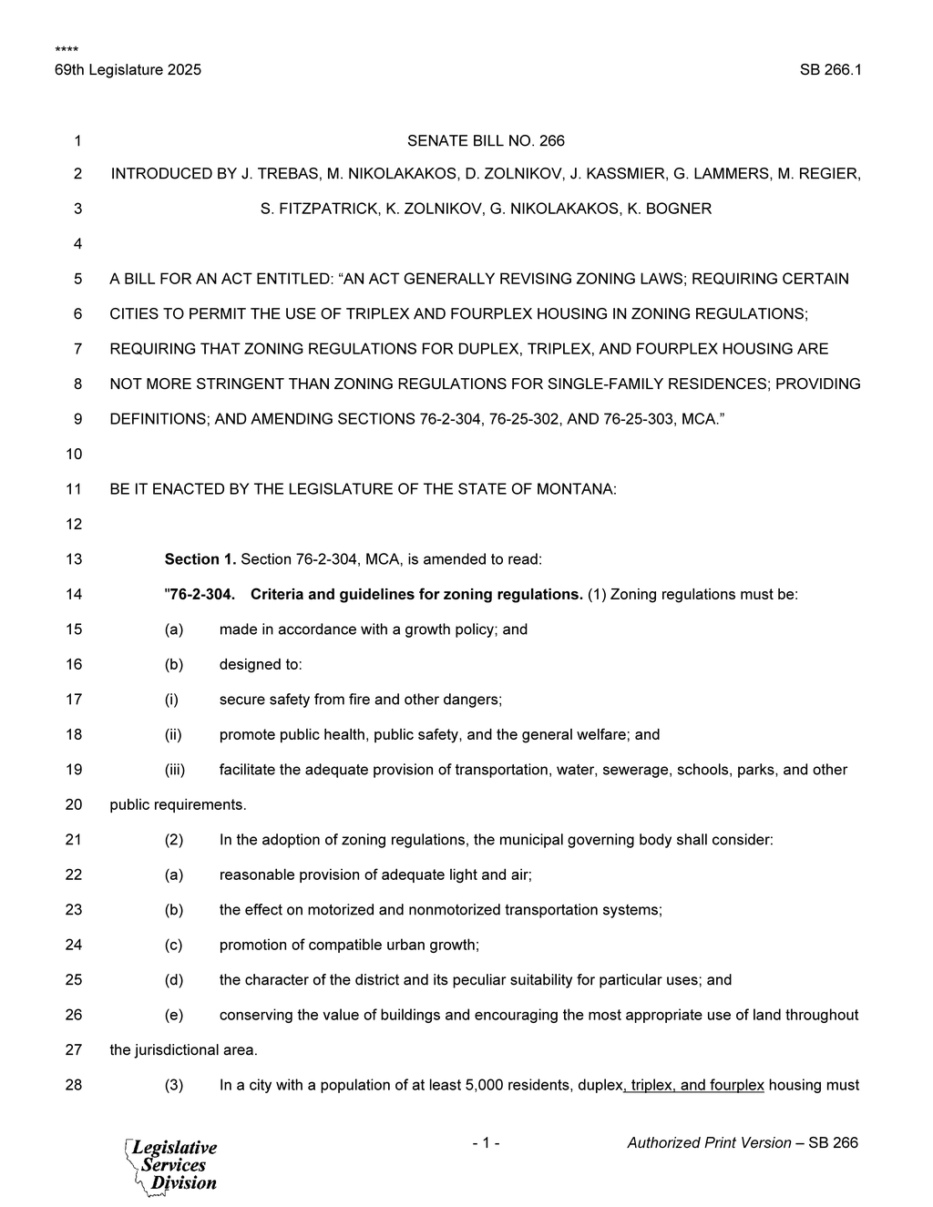 Montana legislature promotes housing development with SB 266 amendments