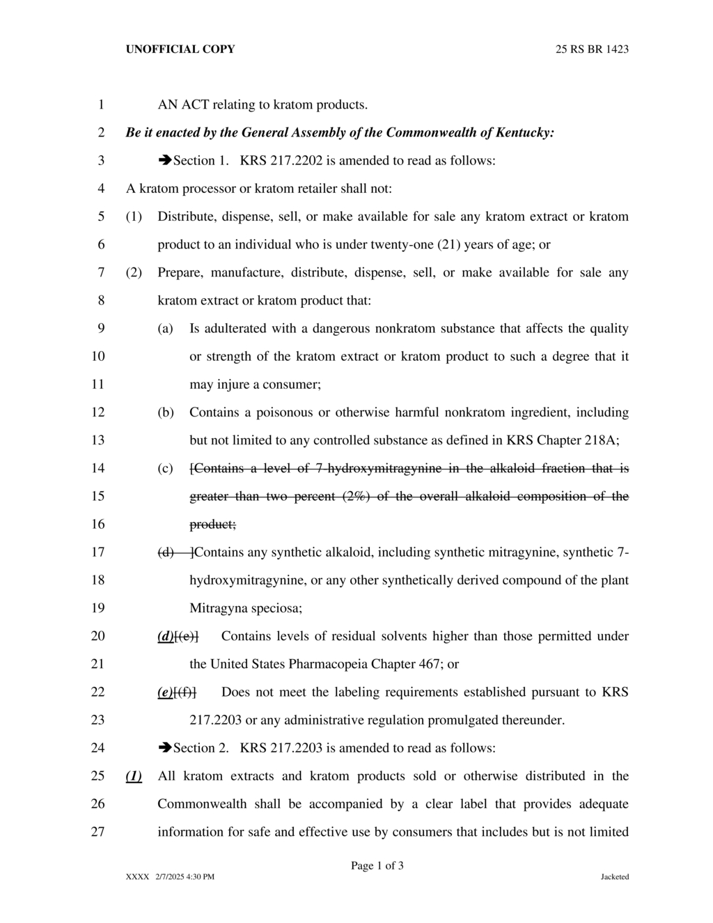 Kentucky enacts age restrictions and safety standards for kratom sales