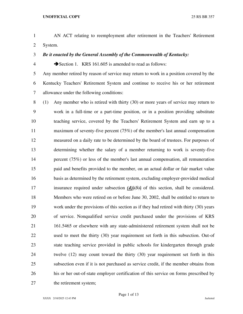 Kentucky updates procedures for hiring retired teachers in critical shortage areas