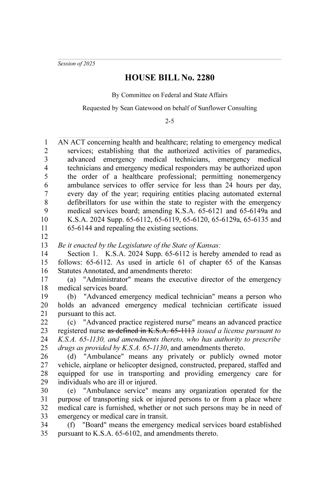 Kansas Board approves expanded emergency medical services training regulations