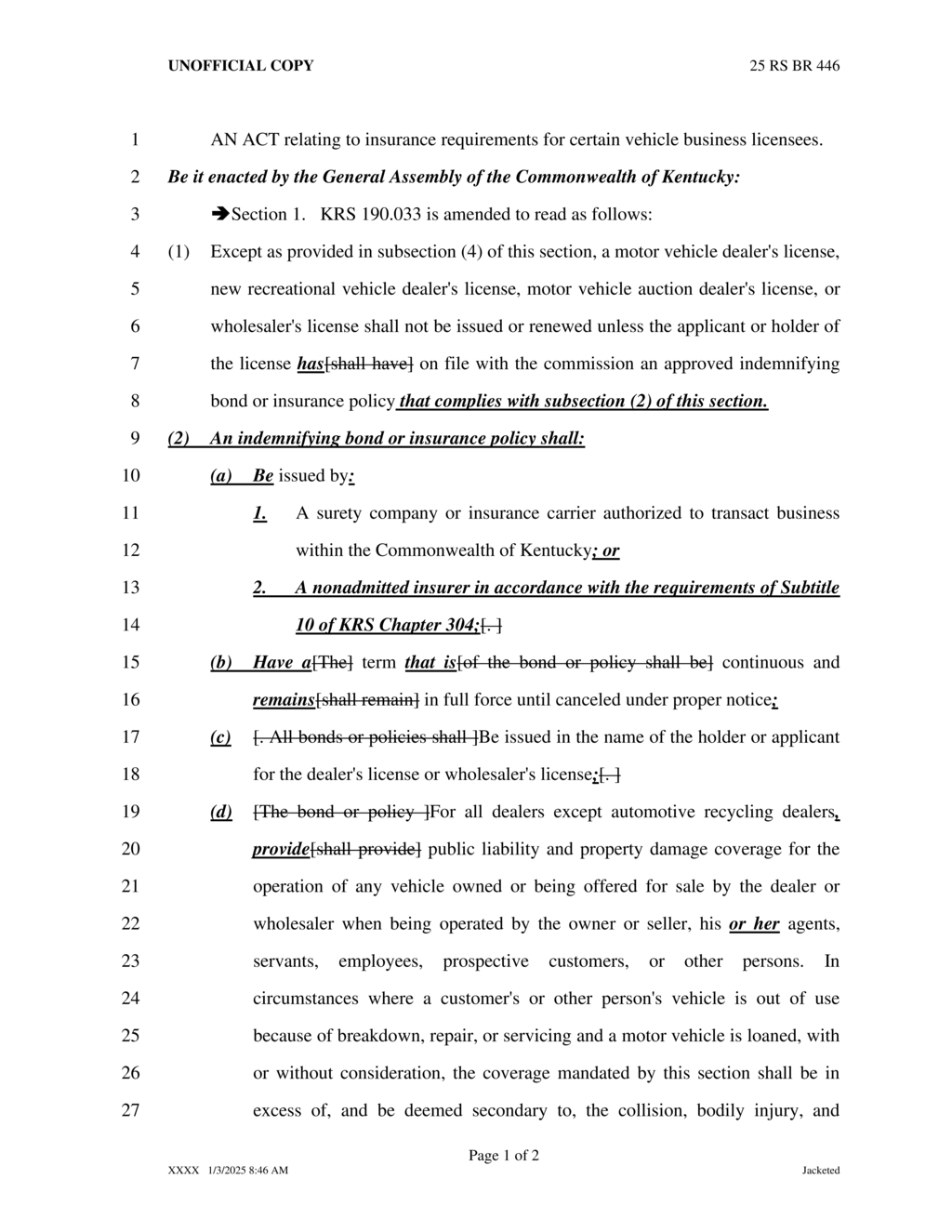 Lawmakers mandate new automotive dealer insurance coverage requirements
