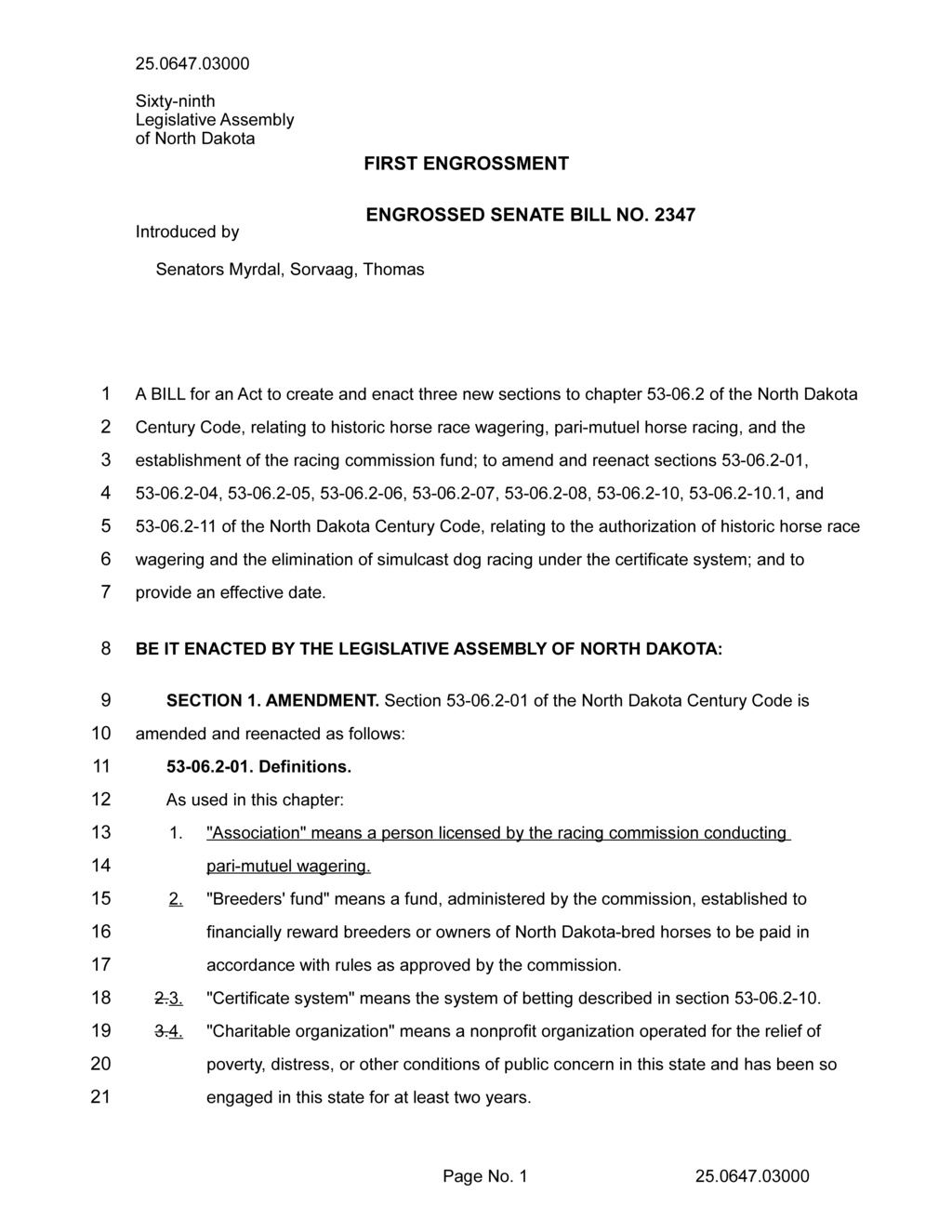 North Dakota Assembly approves new regulations for horse racing and wagering activities