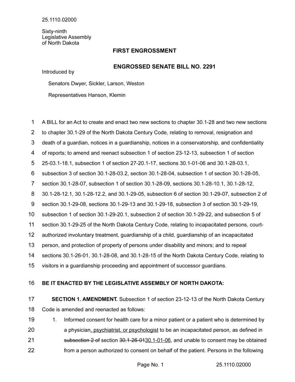 North Dakota lawmakers propose reforms on guardianship and conservatorship laws
