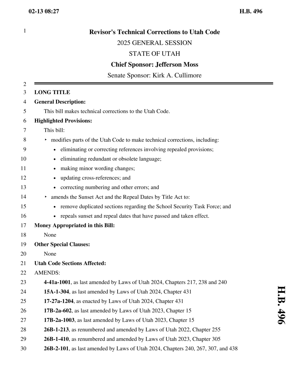 Utah implements comprehensive background checks for applicants under H.B. 496