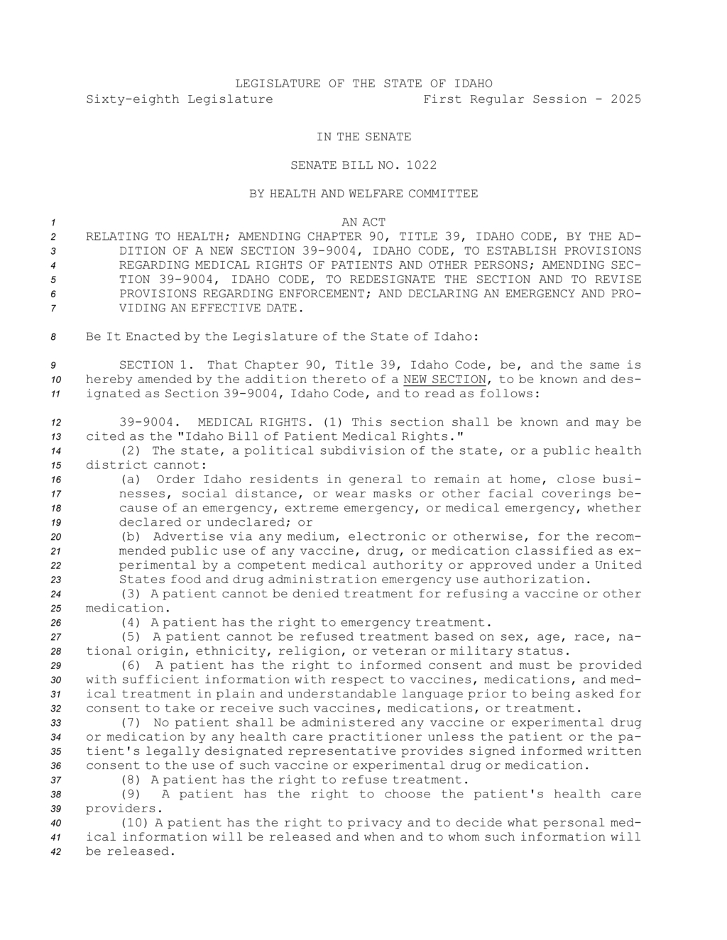 Idaho law guarantees patient rights to appeal healthcare complaints