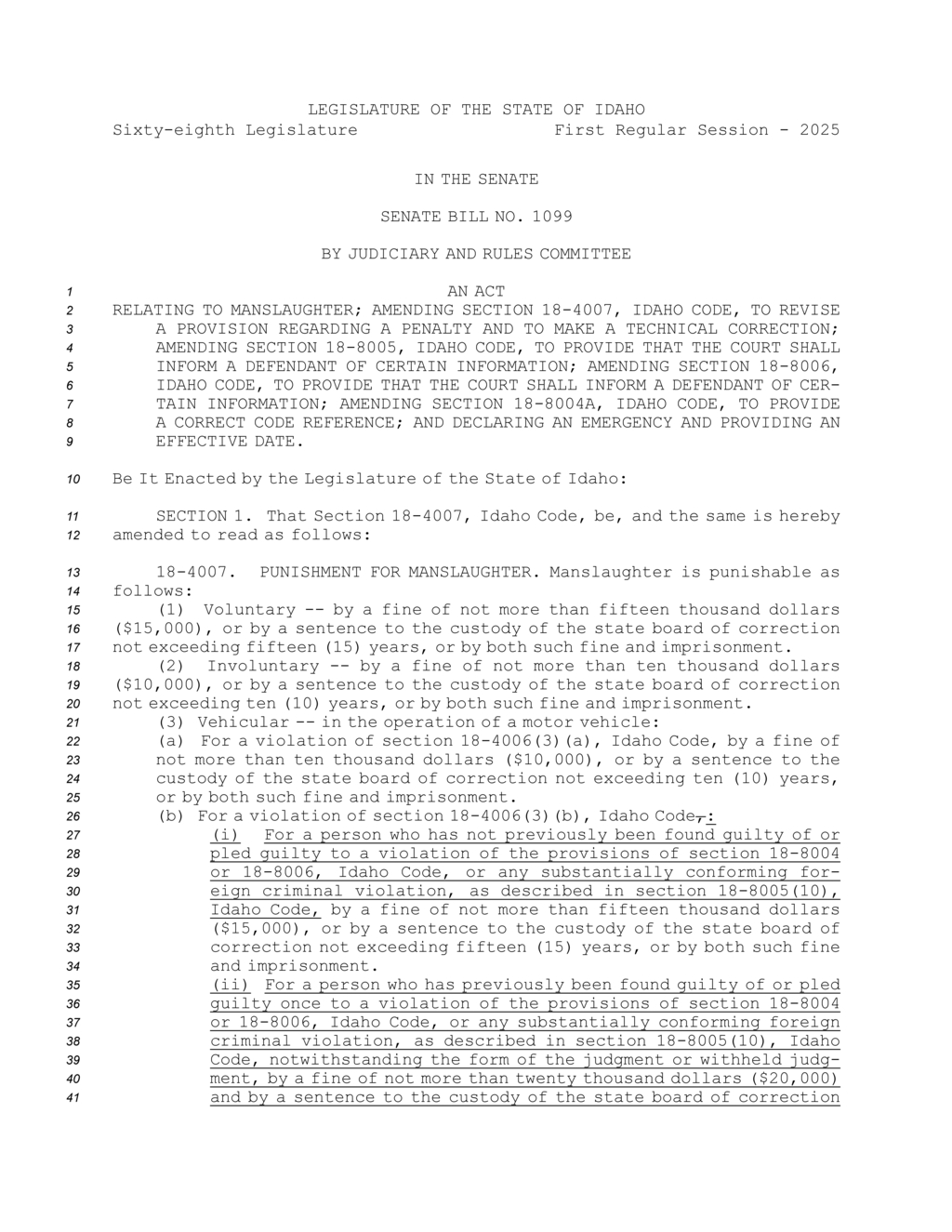 Idaho modifies penalties for aggravated DUI offenses to include stricter sentencing