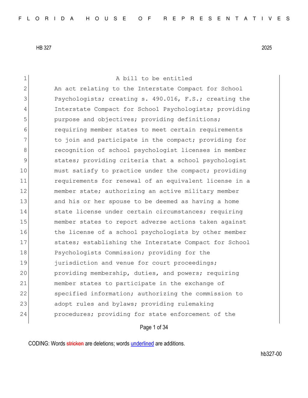 Florida House approves HB 327 for active military license portability