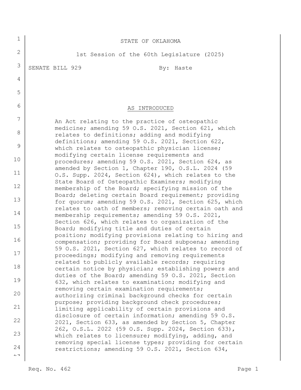Oklahoma Medical Board outlines violations in osteopathic treatment regulations