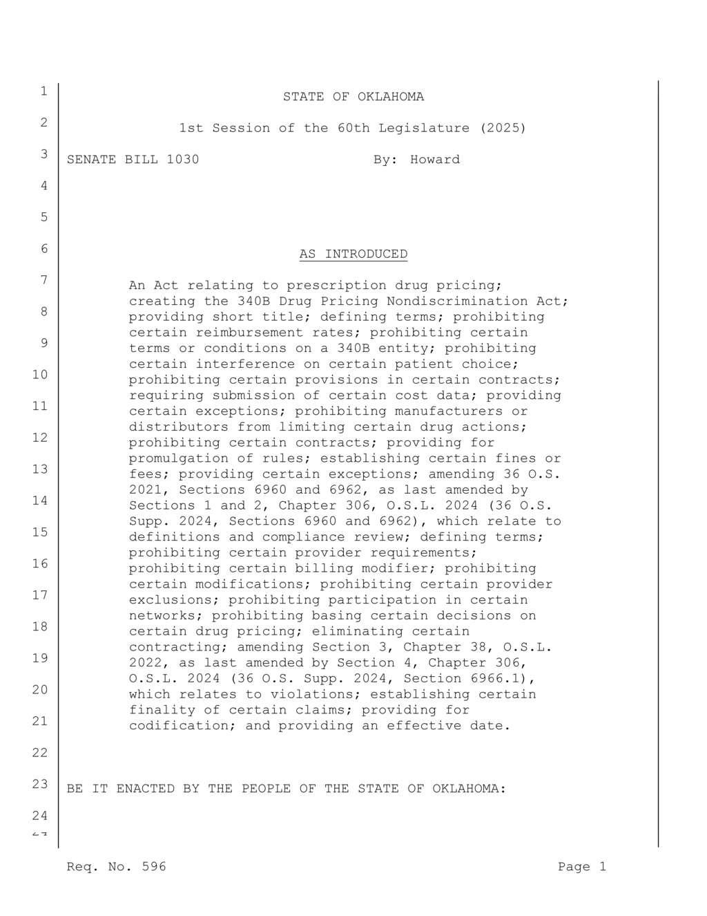 Oklahoma Attorney General enforces new pharmacy law with civil fines for violations