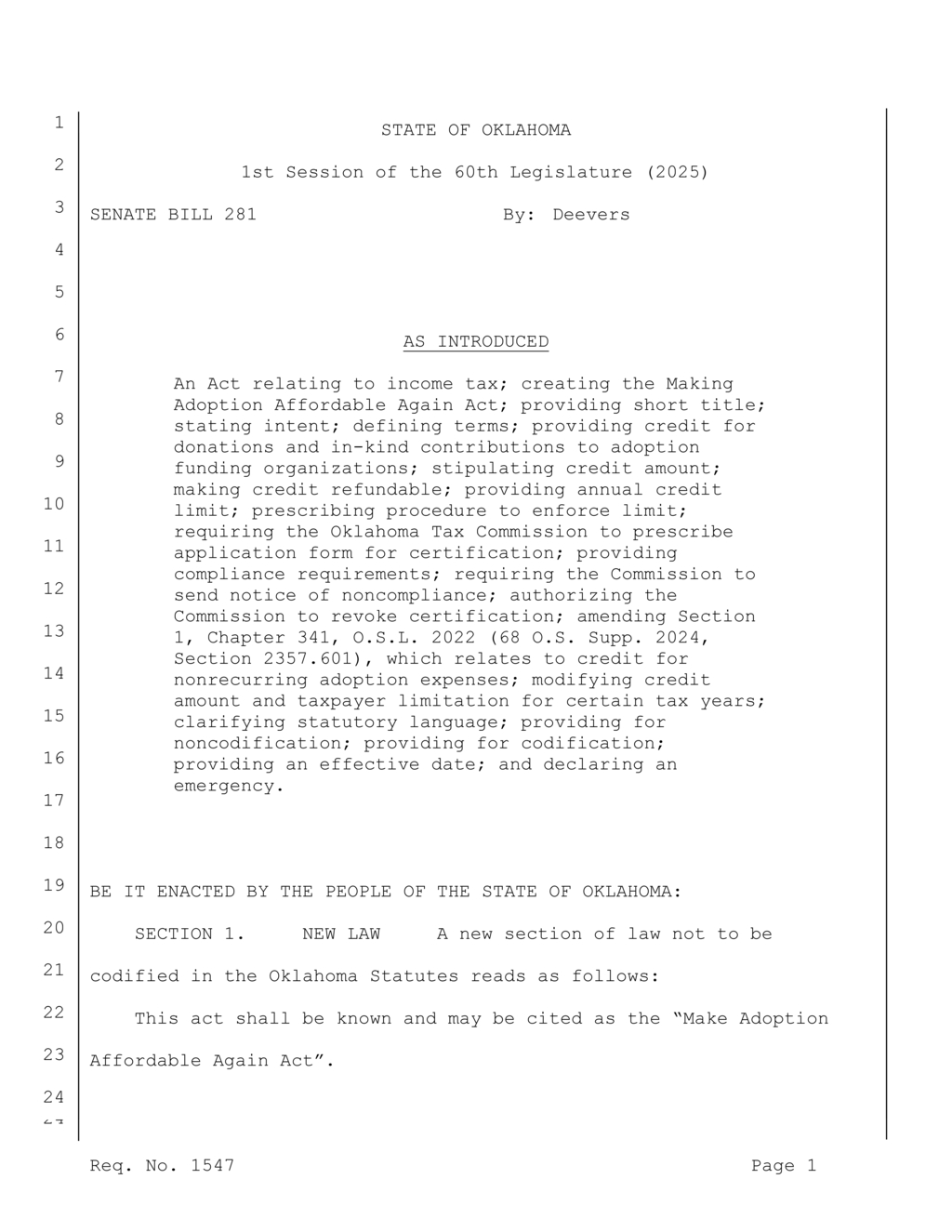 Oklahoma Legislature targets adoption barriers with new funding law