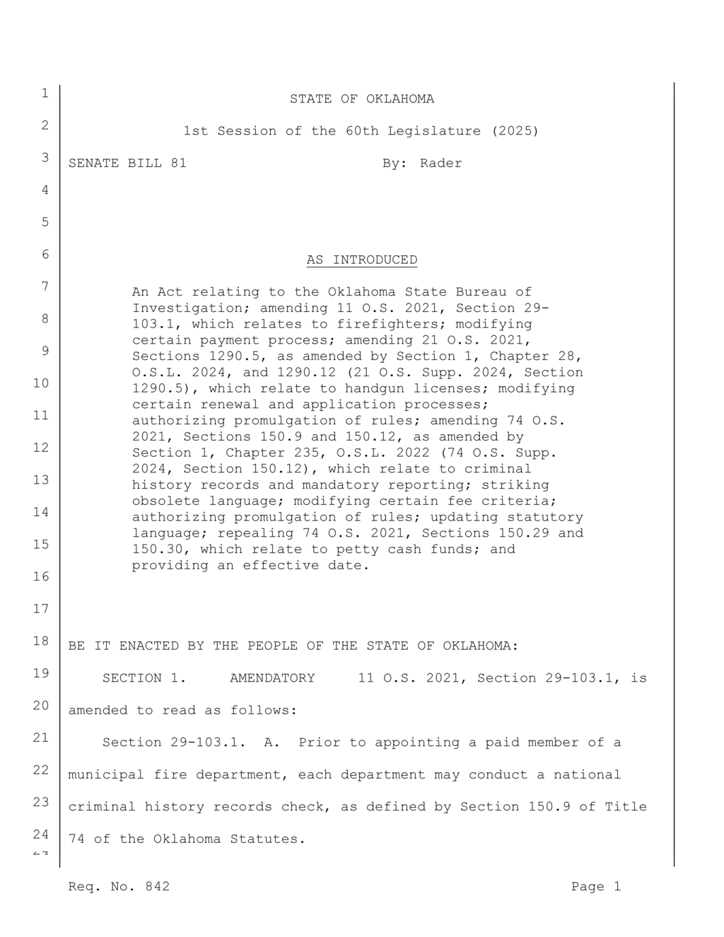 Oklahoma Bureau streamlines handgun license renewals with new ten-year option