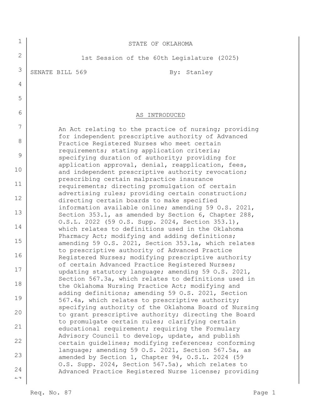 Oklahoma expands prescriptive authority for Advanced Practice Registered Nurses
