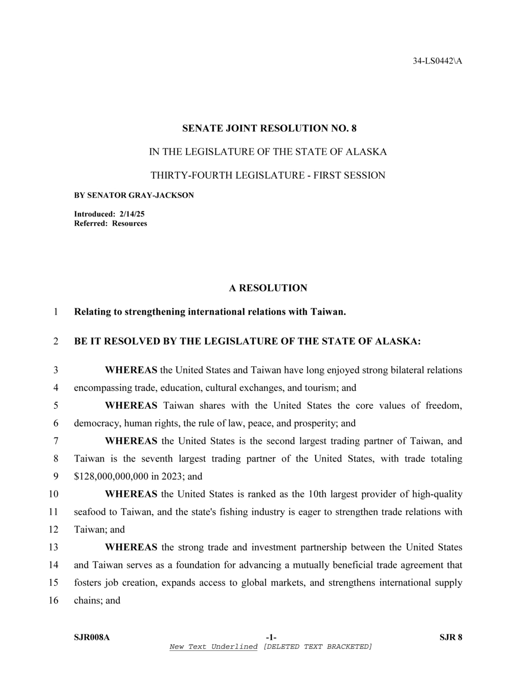 Alaska Legislature supports reopening trade office to enhance ties with Taiwan