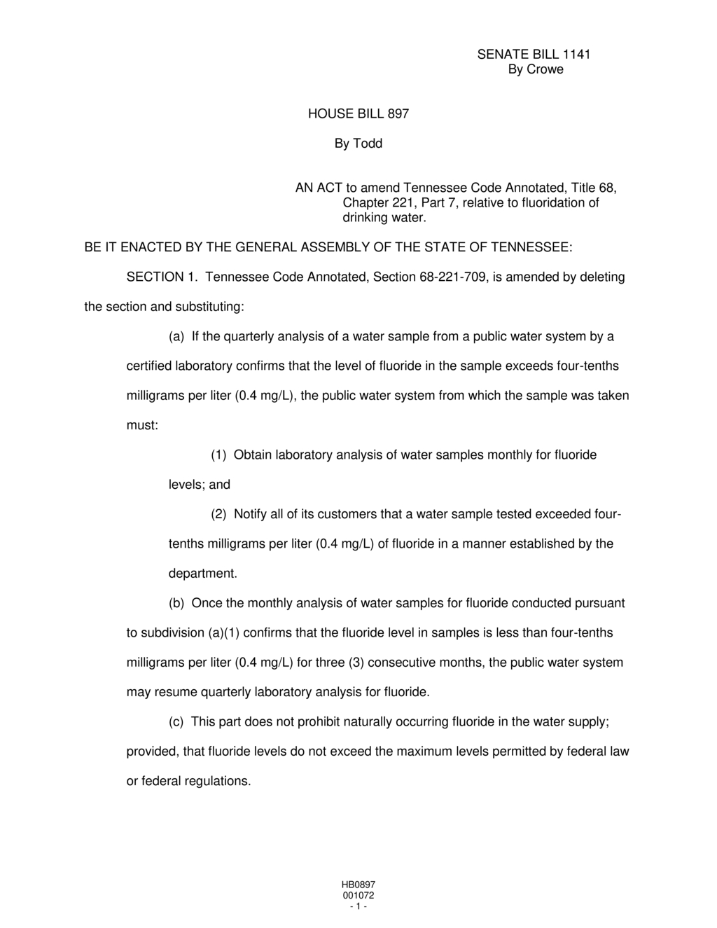 Tennessee mandates end to public water fluoridation by July 2025