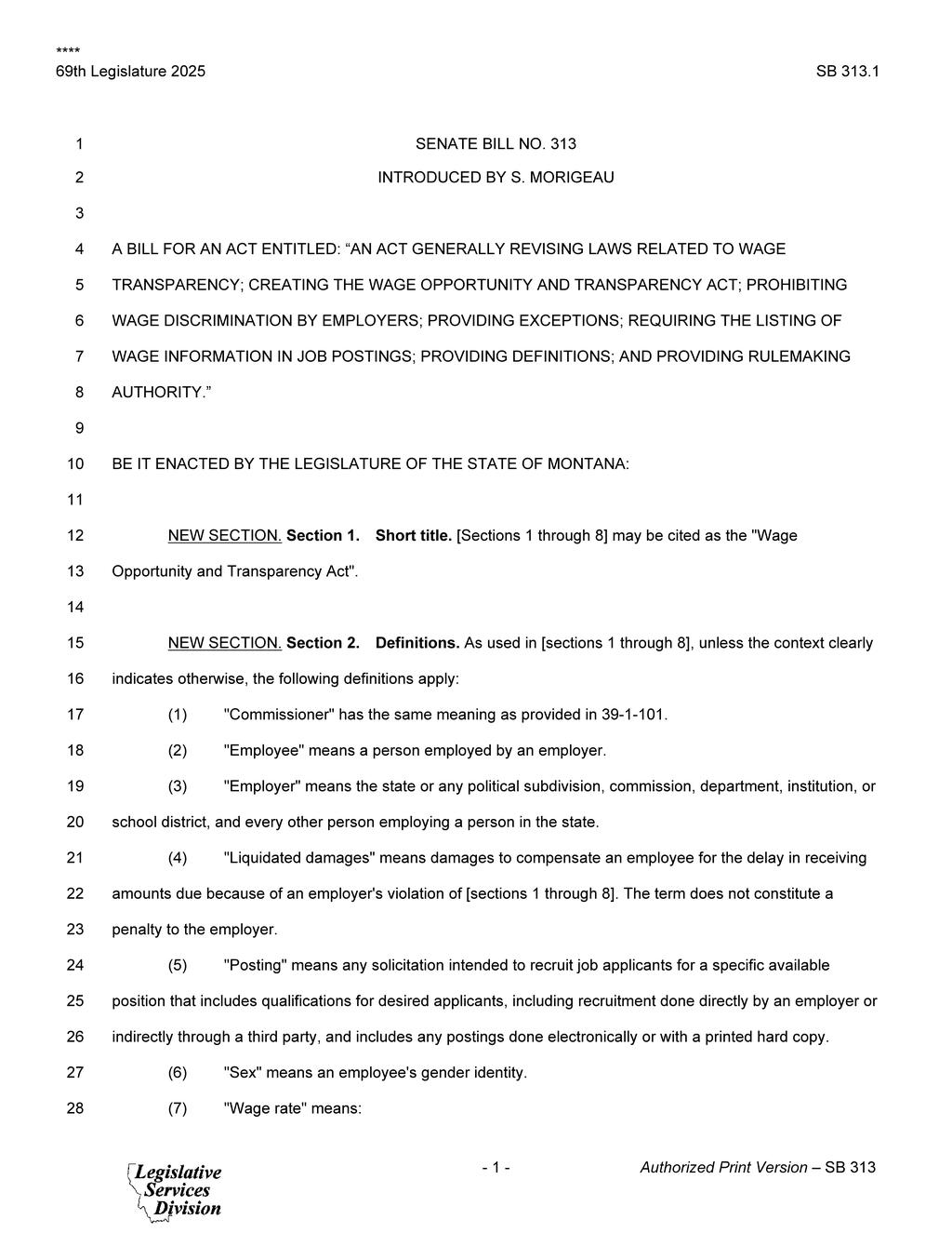Montana Senate Bill 313 aims to enhance employee wage transparency and employer accountability