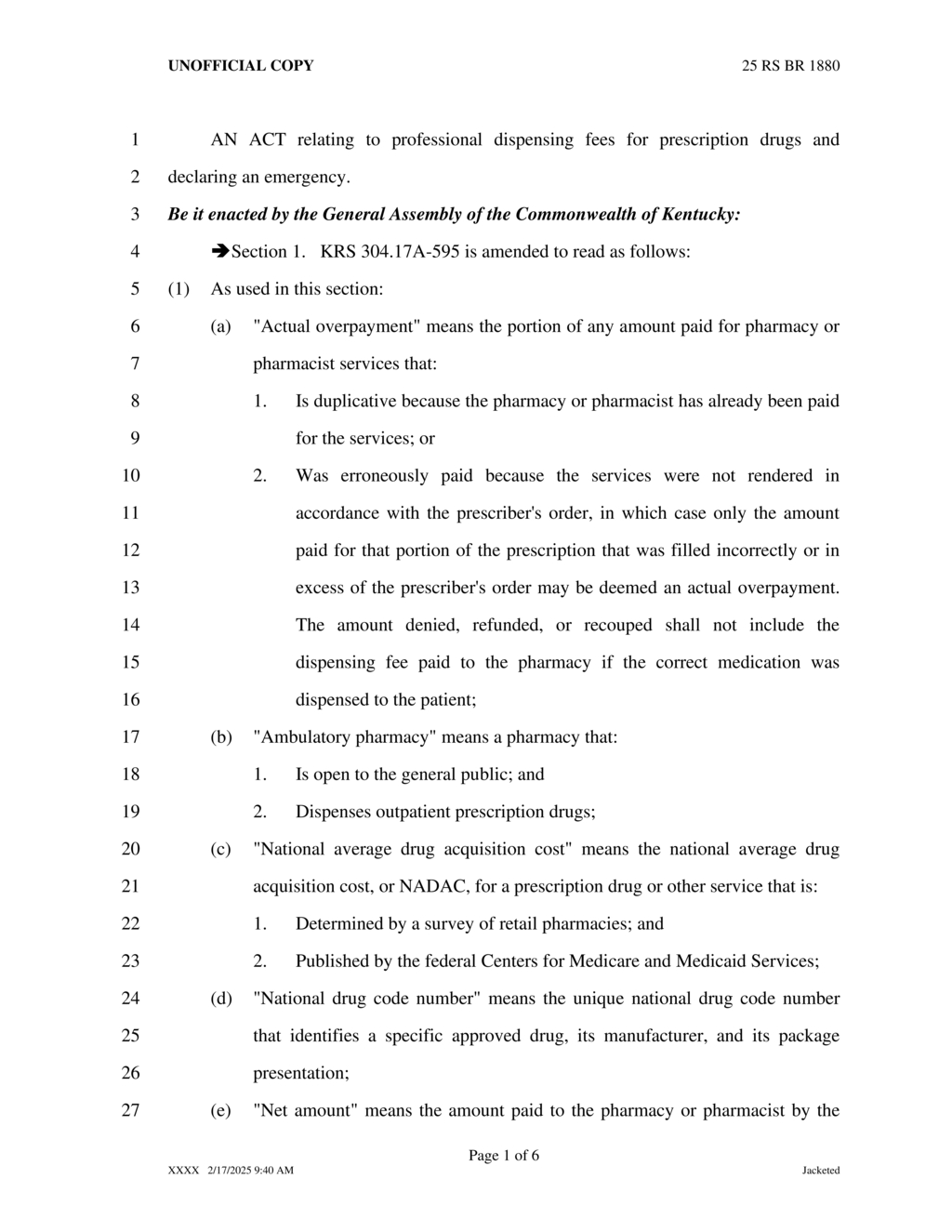 Kentucky passes emergency legislation to stabilize prescription drug costs
