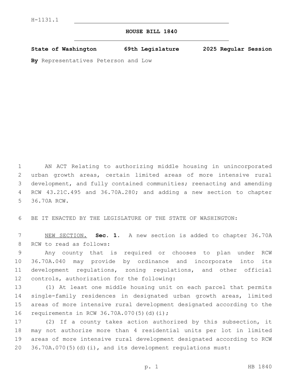 Washington State eases regulations on middle housing development permits