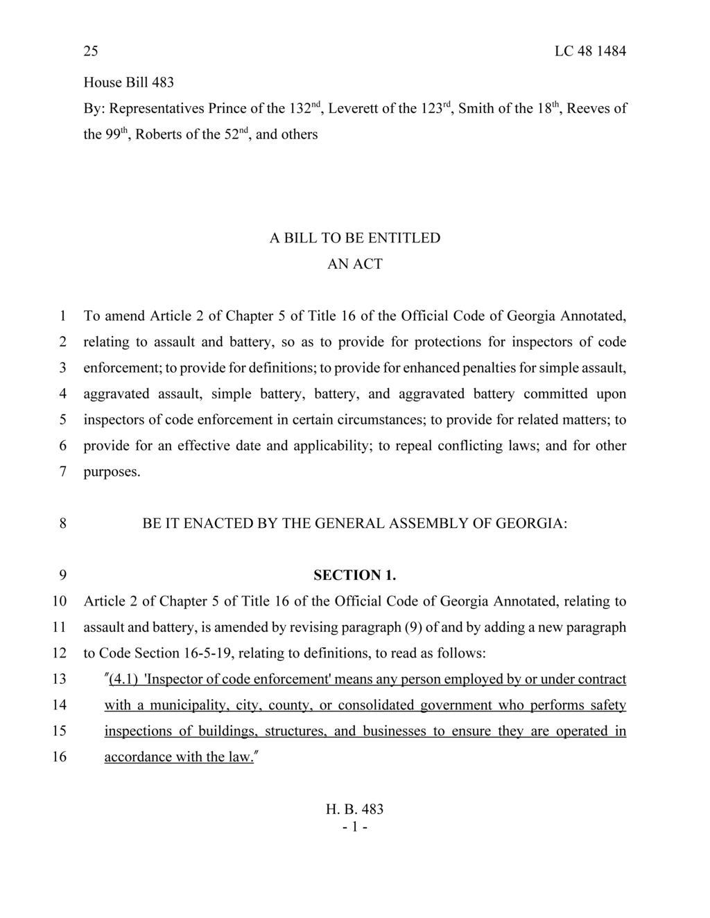 Georgia lawmakers pass House Bill 483 to protect code enforcement inspectors