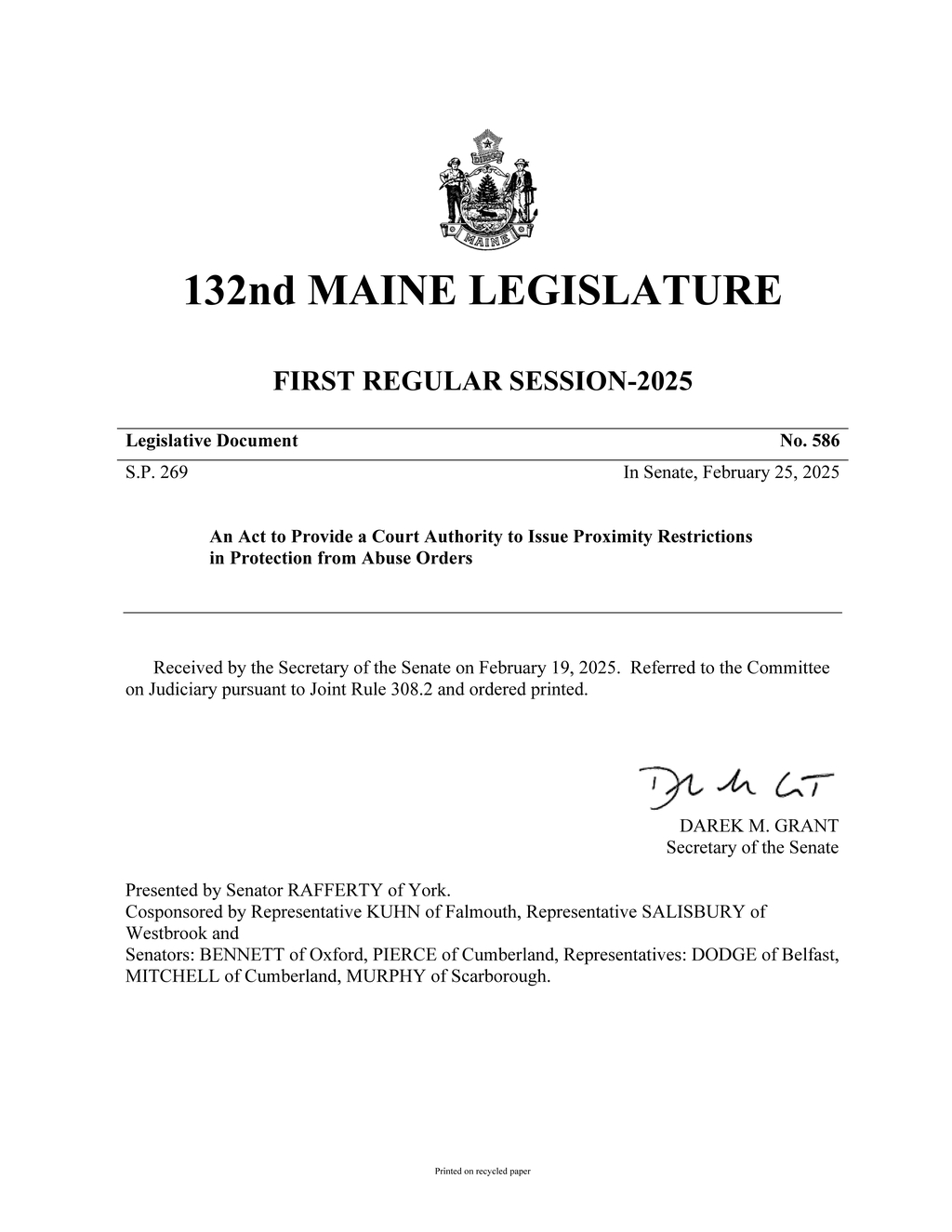 Maine enacts refined court powers for protection orders by 2026