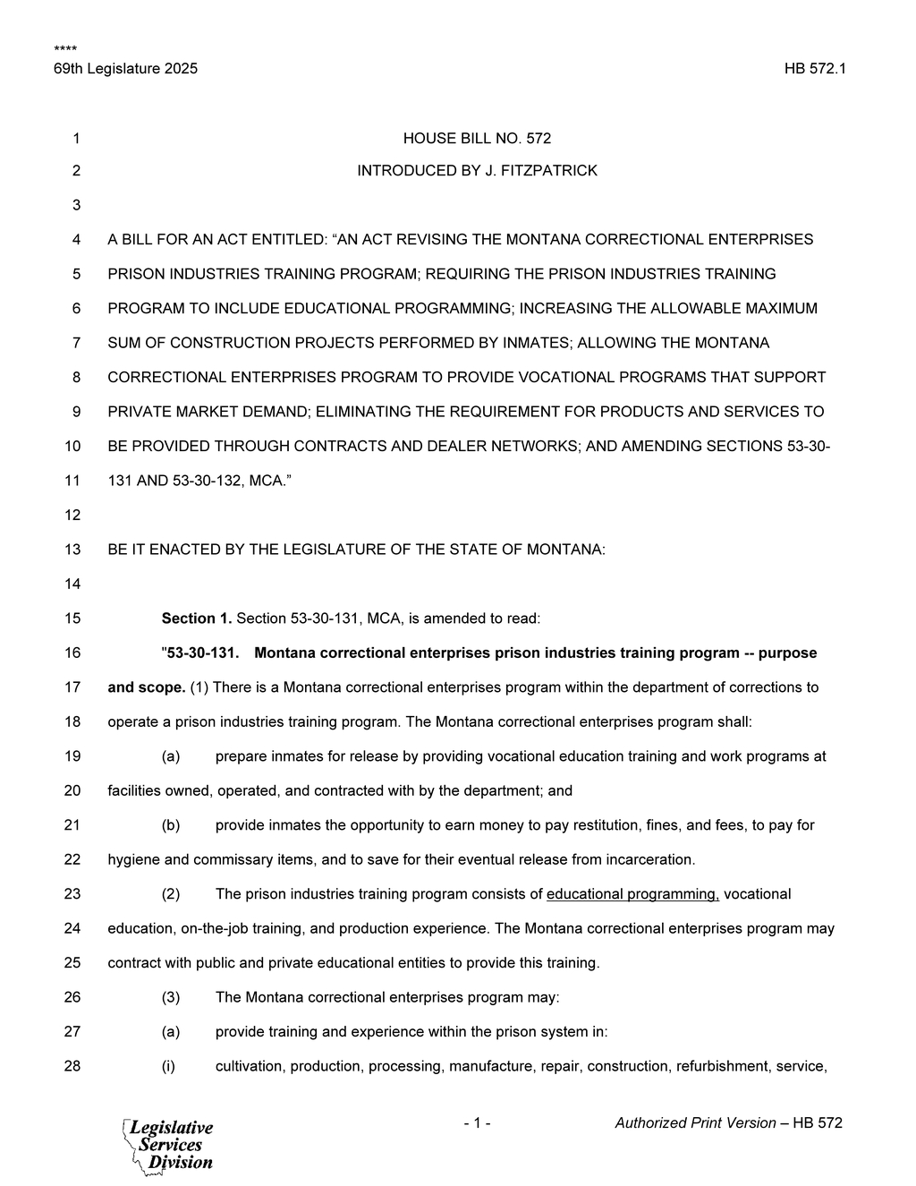 Montana Legislature considers inmate work program wage and benefit reforms