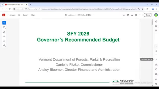 Forest Parks and Recreation outlines budget and initiatives for Vermont's natural resources