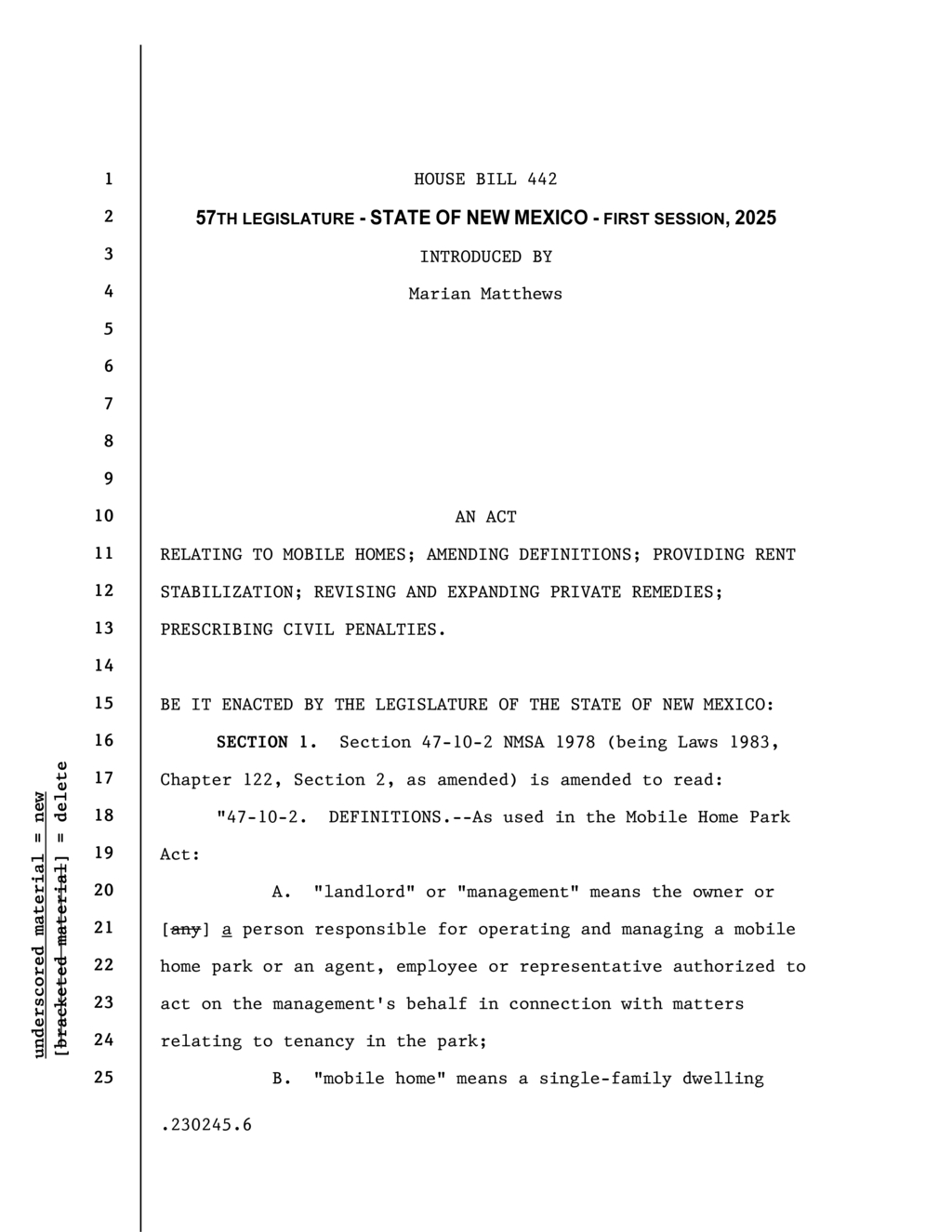 New Mexico enacts mobile home rent stabilization law effective July 2025