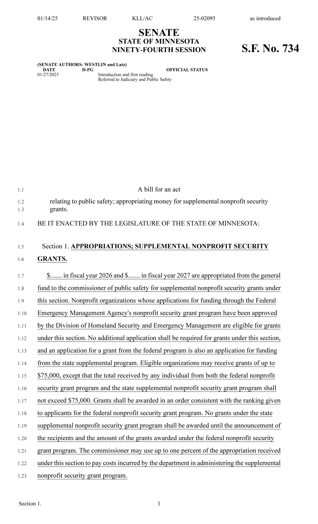 Minnesota lawmakers approve supplemental nonprofit security grants for 2026 and 2027