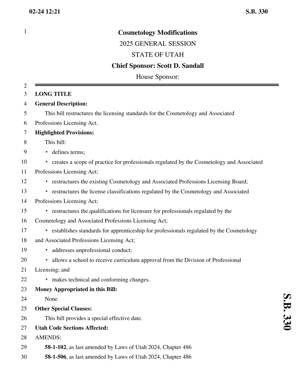 Utah enacts new regulations for chemical hair services and cosmetology licensing