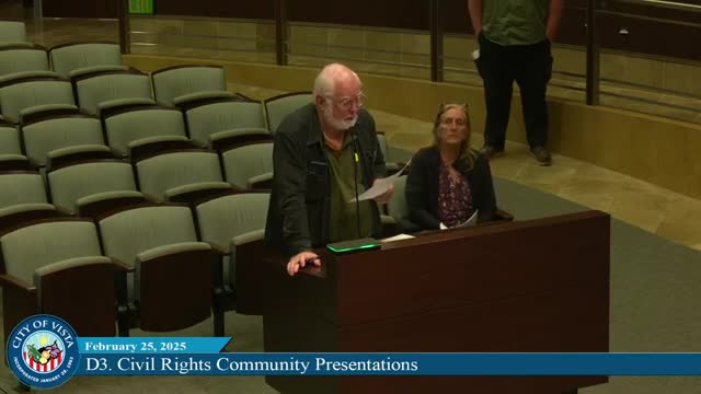 Vista residents demand council action against ICE raids and support for immigrants