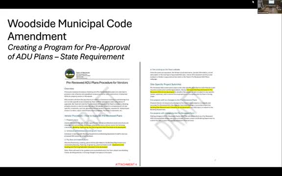 Woodside Planning Commission reviews ADU regulations for steep slopes and lot limits