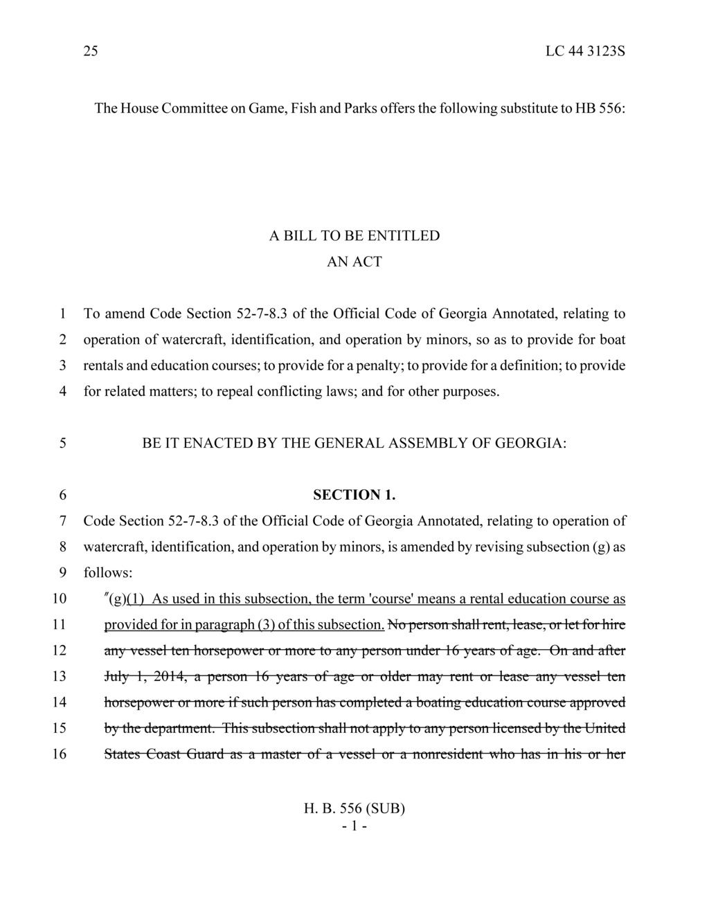 Georgia House Committee approves boating education and rental regulations for minors
