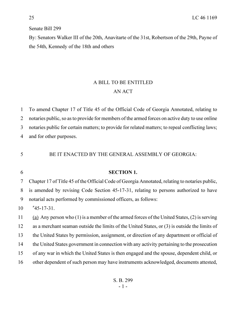 Georgia lawmakers approve online notary access for active duty military personnel