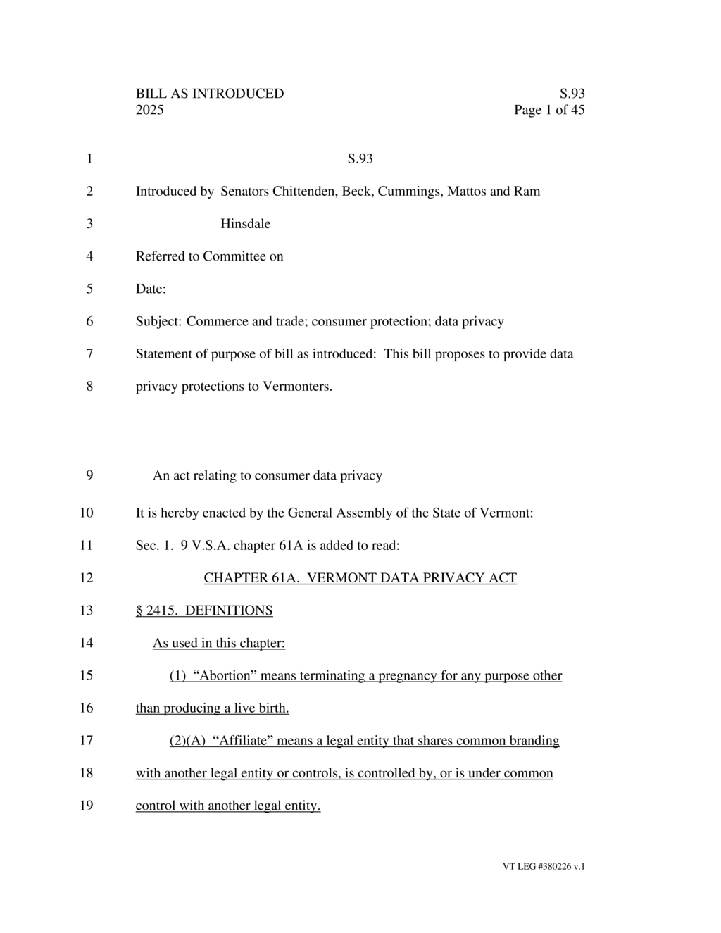 Vermont Attorney General to enforce new consumer health data regulations starting July 2025
