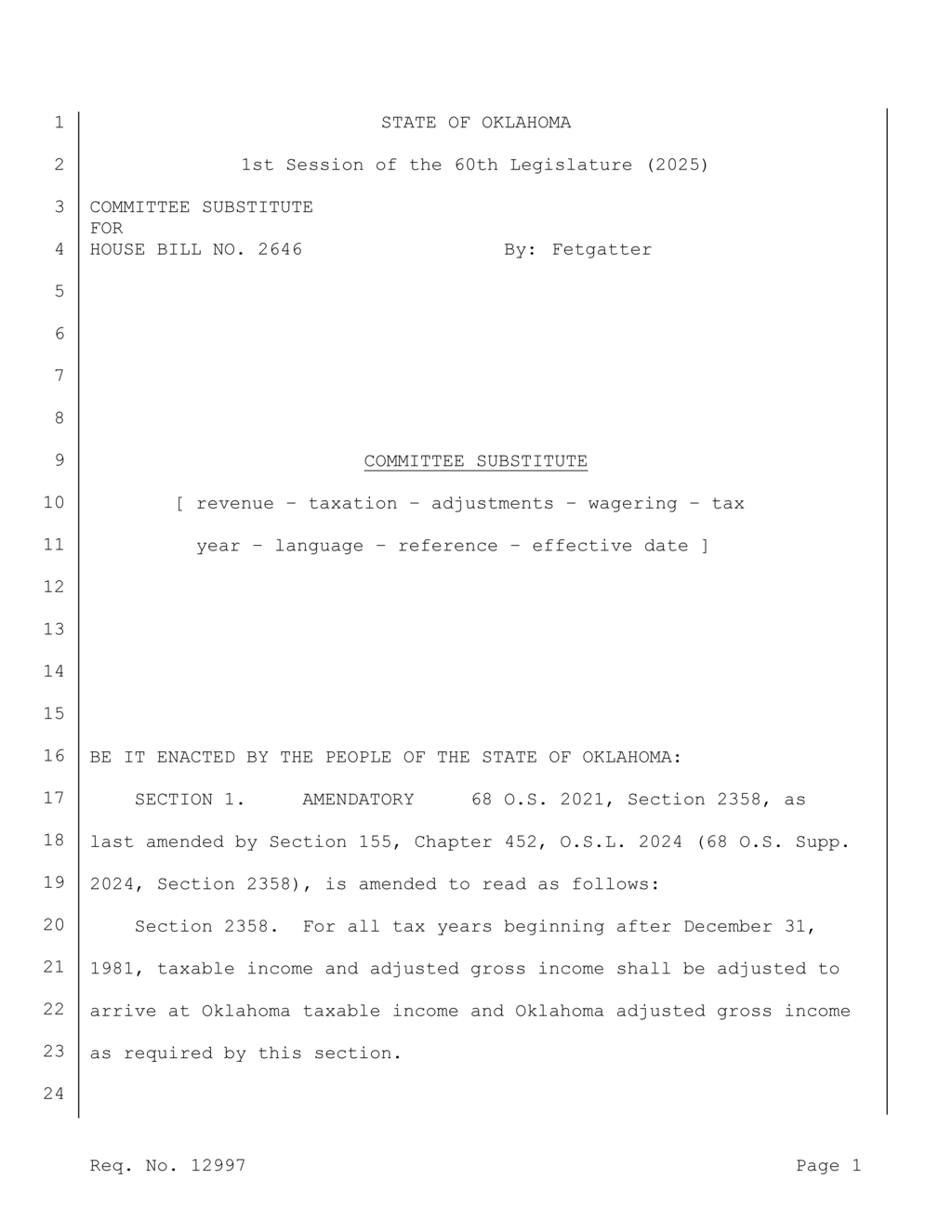 Oklahoma enacts new regulations on capital gains for pass-through entities